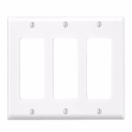 Ezgeneration protective Powder Coated 3 Gang Thermoset Plastic Decora Wall Plate White EZ2742783